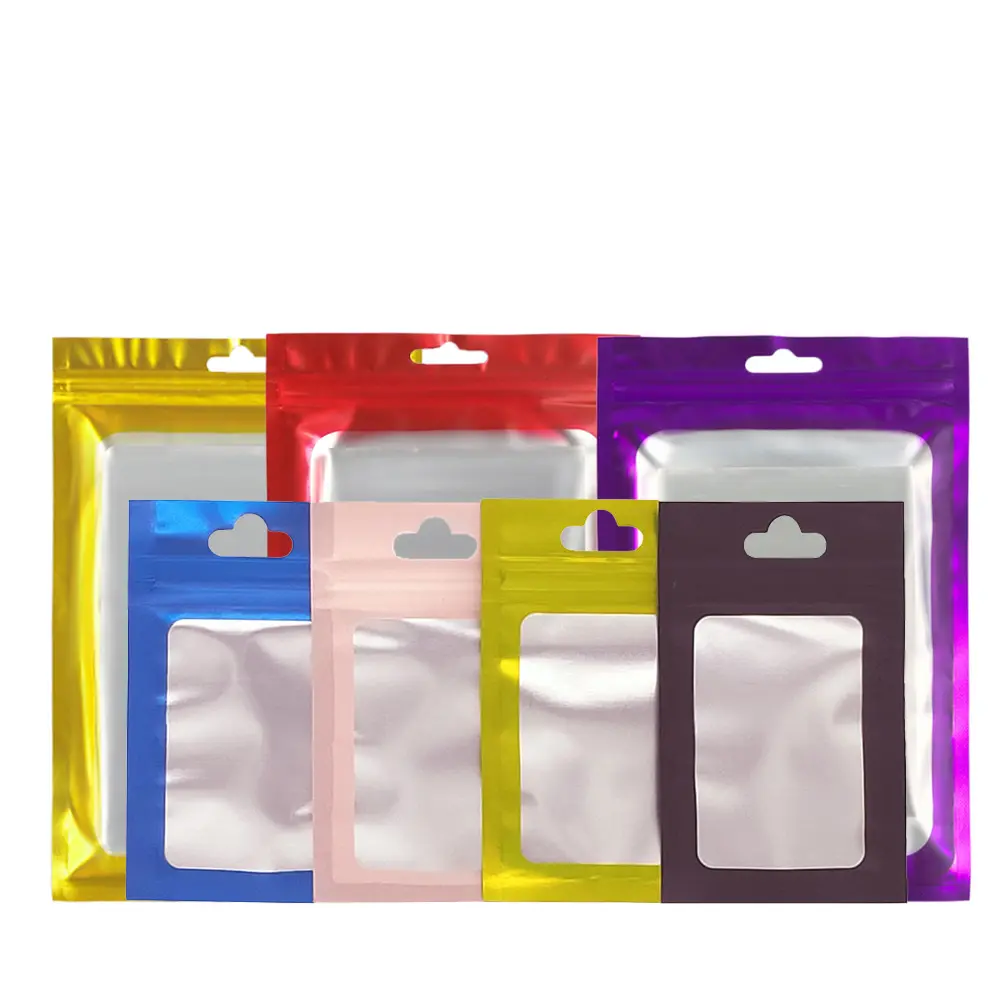 Bolsa de plástico con cierre de cremallera plana biodegradable con impresión de logotipo personalizado, bolsa sellada para embalaje de alimentos, bolsa con cierre de cremallera y ventana frontal