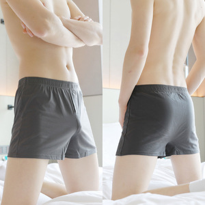 Calzoncillos bóxer de algodón de talla grande holgados finos para hombre, ropa interior de color sólido, pantalones cortos informales para el hogar - Product Image 2