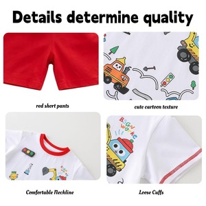 Conjunto de Ropa de Verano para Bebés, Modelo Verano, 100% Algodón, Diseño de Excavadora, para Niños y Niñas, Lindos Conjuntos de Ropa para Bebés - Product Image 3