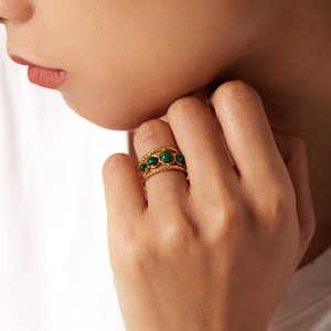 Fashion <b>Rings</b> Gold Tone Tiger Eye Stone Cuff Bracelet Women's Jewelry Geometric Design <b>Open</b> Adjustable Fit Gift Accessory - Product Image 2