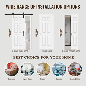 Portes intérieures à <span class=keywords><strong>6</strong></span> panneaux, blanches, pré-montées, entièrement finies, portes intérieures moulées blanches pour maisons - Product Image 5