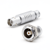 Conector Push-Pull Redondo de Latón con Contacto Automotriz, Adaptador de Enchufe con Núcleo de Goma en Forma de Media Luna y Recubrimiento de Oro