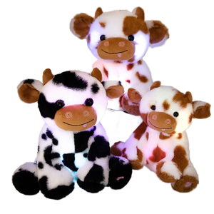 Unisex dễ thương bò dẫn ánh sáng ban đêm đầy màu sắc Comforter Thú nhồi bông đồ chơi sang trọng cho phòng ngủ trang trí món quà sinh nhật PP bông Điền - Product Image 1