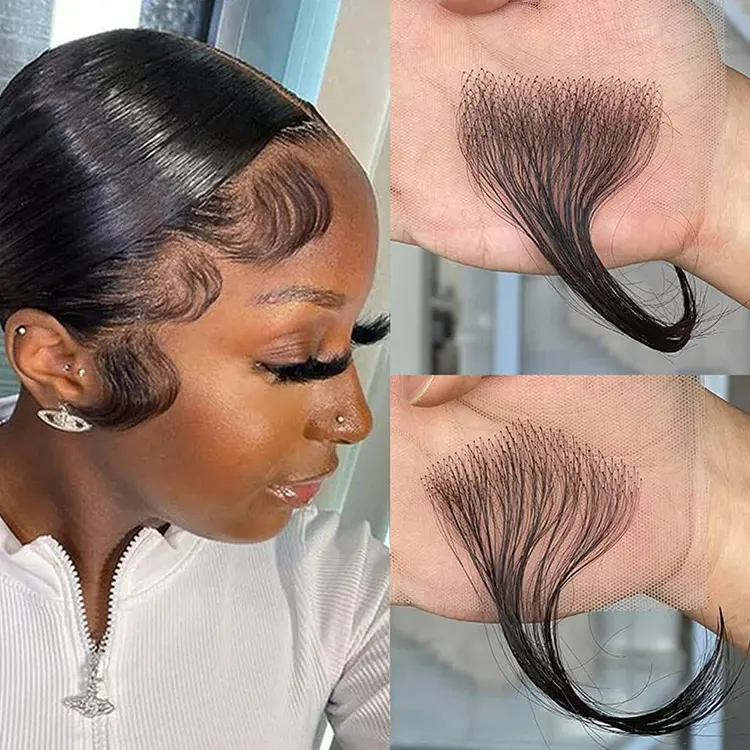 Tóc thật của con người Thụy Sĩ HD ren bé Tóc Sọc mềm mại tự nhiên bé tóc cạnh cho phụ nữ da đen tái sử dụng vô hình ren chân tóc