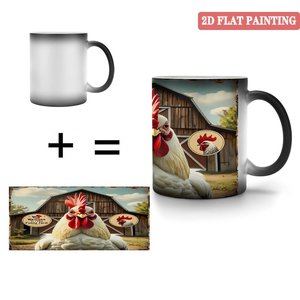 Frosted Black <b>Ceramic</b> Mug 11oz Heat Color Changing Drinking <b>Cup</b> With Reinforced Handle Durable Anti Fall Design - Product Image 4