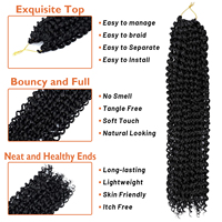 Extensions de cheveux synthétiques pré-bouclées Water Wave 24 pouces pour tresses au crochet, effet ombré et bouclé, pour tresses Passion Twist