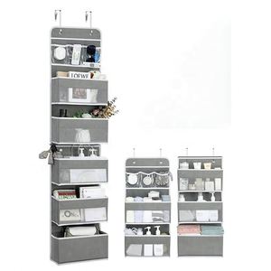 6-<b>Shelf</b> Foldable Hanging Storage Organizer with Clear Window Door <b>Wall</b> <b>Mount</b> 1 Split 2 Pocket Design for Clothing Living Room - Product Image 1