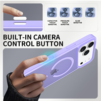 Coque de protection givrée antichoc magnétique pour iPhone 17 16 15 14 13 Pro Max avec bouton de contrôle de l'appareil photo Fundas iPhone