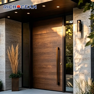 Porte d'entrée pivotante en bois massif de haute qualité RICHOCEAN, style villa française, isolation thermique, sécurité renforcée - Product Image 6