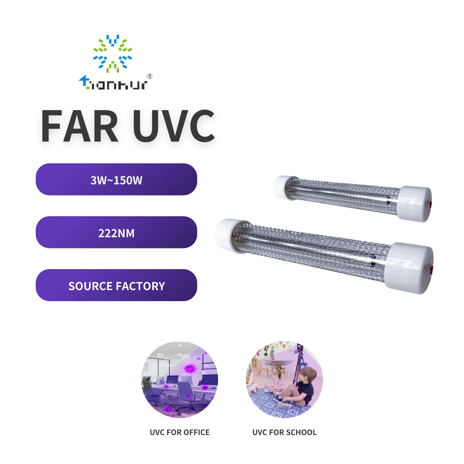 UVC Solutions 222nm UV Germicidal Lamp Suppliers Far UVC Light Excimer Lamp 5w