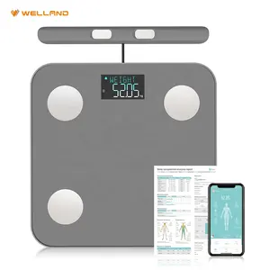 180kg 새로운 유리 8 센서 BMI 체지방 분석 개인 전자 저울 스마트 디지털 저울 신체 구성 스마트 저울