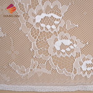 Tessuto in Pizzo Francese Ricamato a Mano, Tulle Bianco Chantilly, Lussuoso Ricamo 3D in Pizzo Francese per Abiti da Sposa - Product Image 5