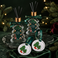 Arovi - Coffret Cadeau Diffuseur d'Arômes de Noël 100ml, Parfum d'Ambiance pour la Maison avec Ornement Rond en Gypse 35g, Boîte Personnalisée