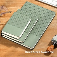 Carnet Mini Slim Rayé en Cuir PU avec Coutures, 100 Feuilles Lignées, Marque-page, 3 Tailles pour l'École, le Bureau et les Notes Quotidiennes