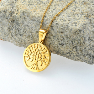 Collar chapado en oro Life of Tree de acero inoxidable de alta calidad para mujer - Product Image 5