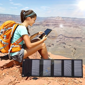 Lan Aoyue Foldable Solar Panel 12W <b>5V</b> Outdoor Travel Emergency Charging Battery Bag - Product Image 3