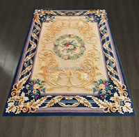 Hand Tufted Carved Thick Wool Rugs Living Room Large Luxury Carpets Gold Yellow Floral Rug with French Royal Design for Home