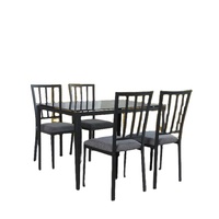 Table à manger et chaises simples en verre, ensemble de 6 chaises modernes '1 + 4, table à manger