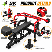 Machine à presser les pectoraux à charge libre SK-K36, équipement de gym commercial, machine à développé couché avec manchons de chargement et poignées.