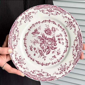 French Retro Rose Flower <b>Ceramic</b> <b>Plate</b>-Pure White Western Dinner Afternoon Tea Snack <b>Plate</b> for Weddings Parties Dessert <b>Plate</b> - Product Image 6