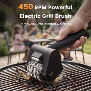 Brosse de nettoyage de grille électrique rotative sans fil rechargeable avec angle réglable, sans perte de poils, stock d'usine - Product Image 6