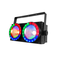 Promotion : Projecteur LED Blinder C0B 2*100W R-2 Blanc Froid + Blanc Chaud + 2*36*0.5W RGB 3-en-1 DMX512 pour Scène, DJ, Club, Fête