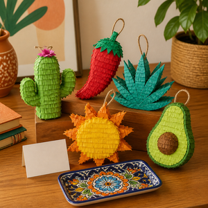 Mini Piñ<span class=keywords><strong>ata</strong></span> Cactus, Peperoncino e Avocado - Set Regalo per la Celebrazione del Cinco de Mayo, Gadget per Feste a Tema Messicano - Product Image 4