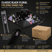 Éventails pliants personnalisés en tissu floral avec baleines en plastique, éventails de danse espagnols et chinois pour cadeaux de mariage, cadeaux de fête, OEM