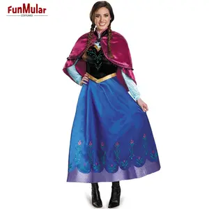 Vestido Princesa Funmular para Mulheres Traje Elsa Anna Halloween Cosplay Halloween Christmas