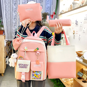Schoolbag Korean Cute Five-Piece Student <b>Backpack</b> <b>Large</b> Capacity Mori <b>Backpack</b> One Piece Dropshipping - Product Image 3