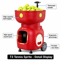 Machine à balles de tennis intelligente, capacité 120 balles, intervalle 1,8-9s, 8 modes de service, contrôle à distance par application, programmable, entraînement en extérieur