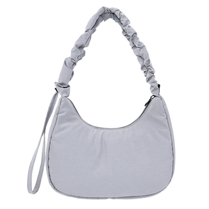 Sac à bandoulière gris simple et tendance, fermeture éclair, 7 pouces, léger, en tissu recyclé polyester, marque SENDA, pour l'extérieur - Product Image 3