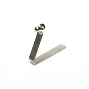 China Factory Custom Double Push Button Spring Snap Clip V Shape 316 Stainless Steel Metal Tube Spring Clips