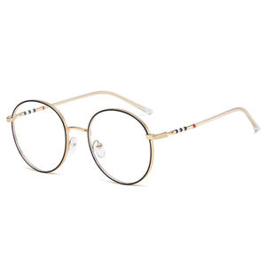 نظارات نسائية معدنية دائرية عالية الحجم مضادة للضوء الأزرق ، إطار نظارات بصرية بوصفة طبية للرجال C - Product Image 4