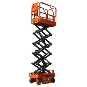 Plateforme élévatrice à ciseaux électrique, hauteur maximale 12,2 m, plateforme en alliage d'aluminium, capacité 2 personnes, autopropulsée, équipement de construction - Product Image 1