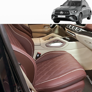 Fundas de Asiento Completas para Mercedes-Benz GLE400e 2022 -- Caoba/Beige Macchiato (Seis Plazas) - Product Image 4