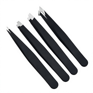 Pince à épiler professionnelle en acier inoxydable à pointe inclinée, écologique, pour sourcils et cils, outil de beauté classique, logo personnalisé, usage en salon - Product Image 1
