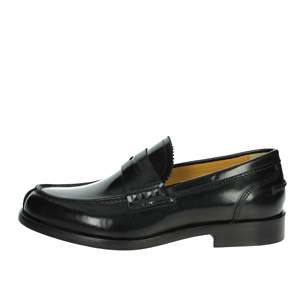 Mocasines de hombre Veni, negros, 1RS01, de cuero, sin cordones, formales. - Product Image 1