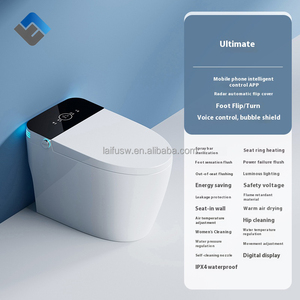 Tự động tuôn ra sàn màu đen gắn nhà vệ sinh tự động với hệ thống thoát nước P-trap điều khiển từ xa và ghế sưởi ấm chức năng tiên tiến - Product Image 4