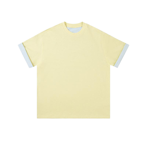 T-shirt réversible bicolore pour homme 280g, coupe ample, double <span class=keywords><strong>couleur</strong></span>, double face, haute qualité, idéal pour l'été, OEM - Product Image 3
