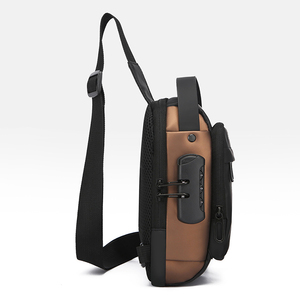 Nueva llegada: Bolsa de pecho impermeable para motocicleta con candado, antirrobo, para hombre, bandolera cruzada para exteriores. - Product Image 4