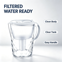 Teko Filter Air Transparan Food Grade Multi Layer Alkaline Filtration untuk Pemurnian Air di Dapur Rumah