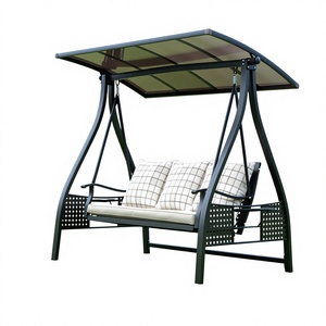 Fauteuil suspendu d'extérieur moderne de luxe <span class=keywords><strong>alpin</strong></span> tout en aluminium pour trois personnes avec coussin imperméable, mobilier de jardin et de terrasse en métal durable - Product Image 4