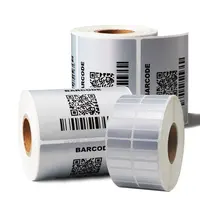 Adesivo de etiquetas de produto branco, folha de alumínio impressa adesiva de código de barras