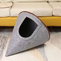 Tente en feutre durable Lit pour chat DIY Arbre de Noël Maison pour chat Intérieur Extérieur Semi-fermé Décoration manuelle Maison pour chat grise originale