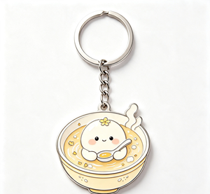 Cute Food Enamel Metal Key Chain Silver Ring Pendant <b>Bag</b> <b>Charm</b> Gift Keyring - Product Image 3