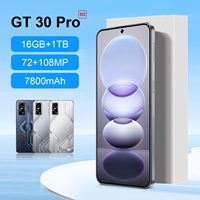 Smartphone Android 5G étanche 2025 GT30 PRO avec écran LED 4K, stockage 16+1 To, appareil photo 108 MP, processeur Deca Core