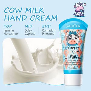 Crème pour les mains apaisante au lait et à la pêche SADOER, hydrate et prévient la sécheresse, adoucit les peaux mortes et protège la peau - Product Image 2