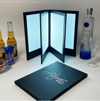 Rechargeable LED Rétro-Éclairé Double A4 Page Menu Signe Titulaire Table Tente Affichage pour Restaurant Café Snack Bar pour Articles de Fête
