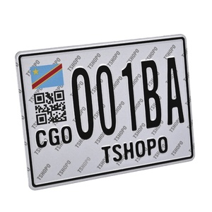 Plaque d'immatriculation de voiture en aluminium gaufré réfléchissant pour moto, Afrique <span class=keywords><strong>Congo</strong></span> - Product Image 1